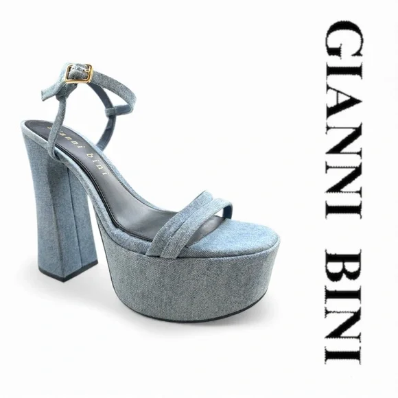 Denim Sandals NWT Gianni Bini Size 8 - Picture 6 of 7